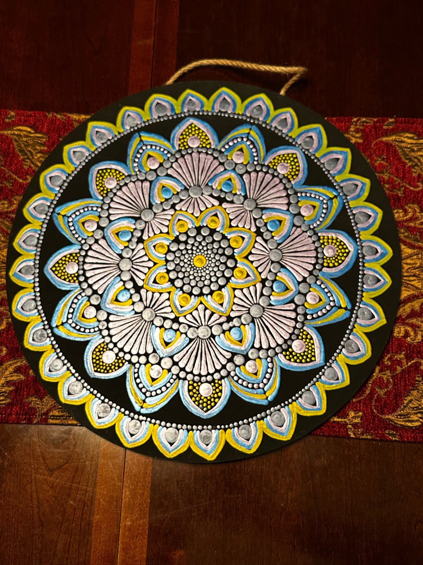 Mandala on Thick Wood