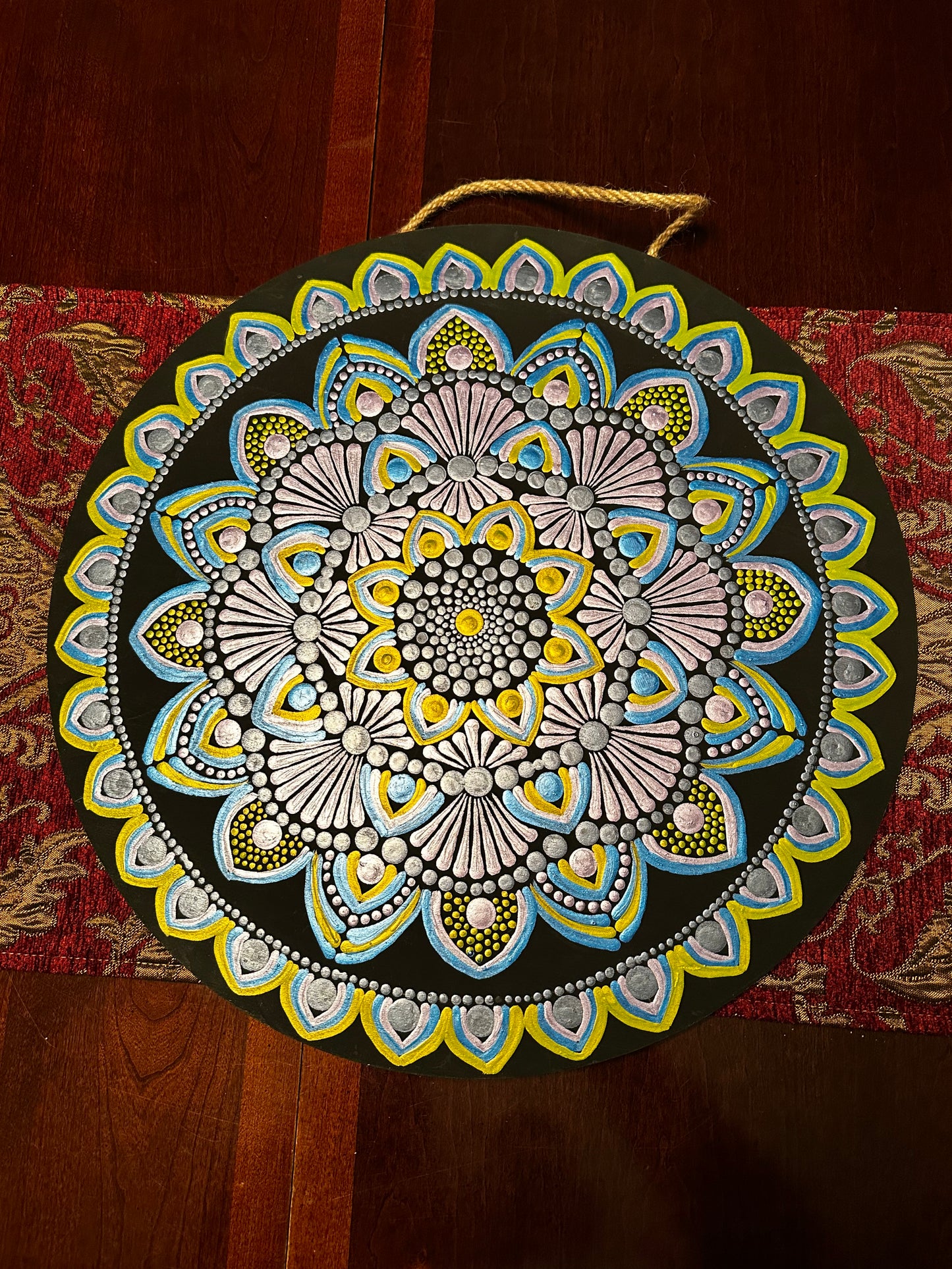 Mandala on Thick Wood