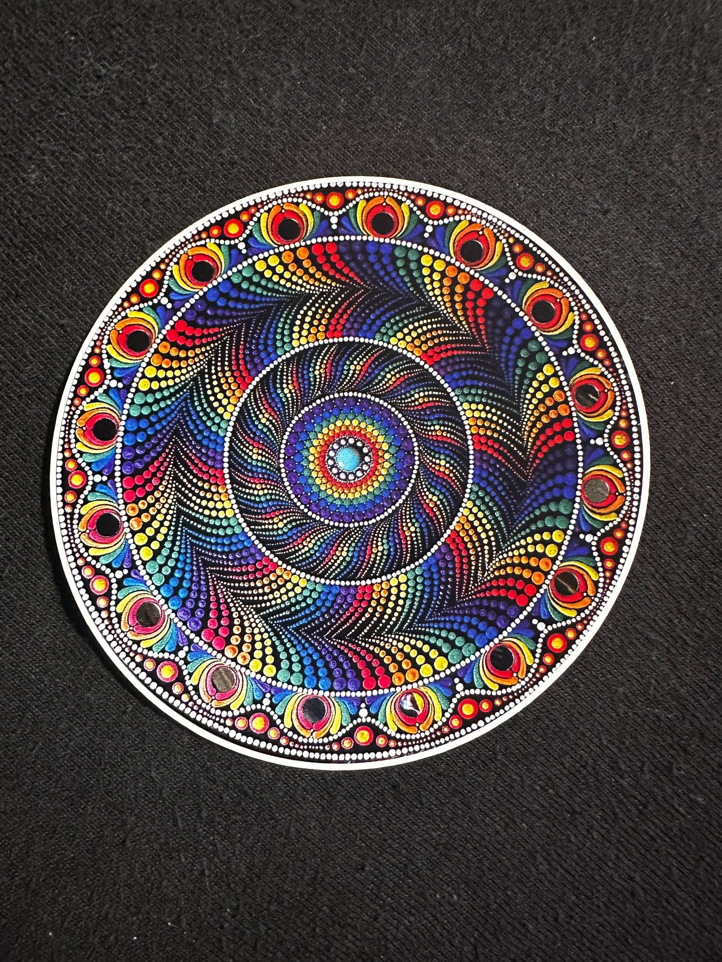3" Rainbow Dot Mandala Sticker
