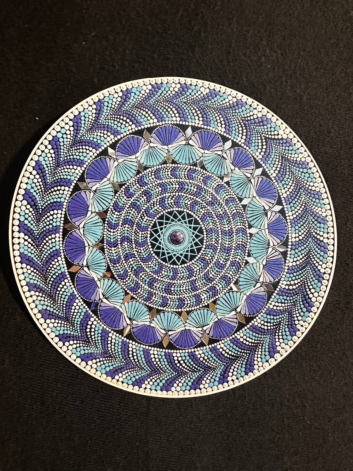 4" Blue and Violet Sticker Mandala