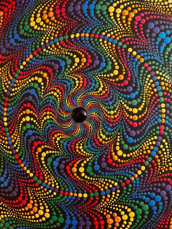 24" Rainbow Vortex Dot Mandala