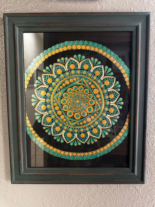 Framed Mandala in Green