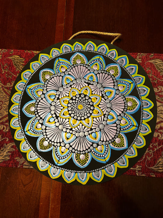 Mandala on Thick Wood
