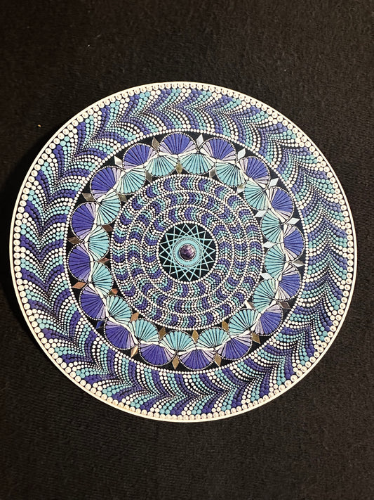 4" Blue and Violet Sticker Mandala