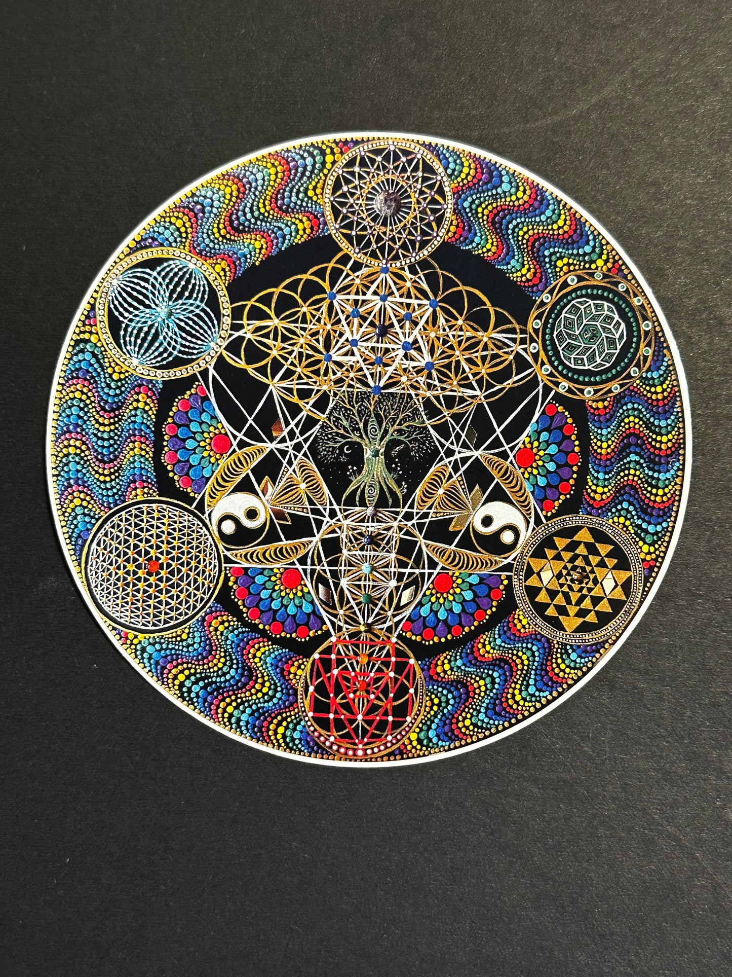 4" Green Metatronic Tree of Life Sticker