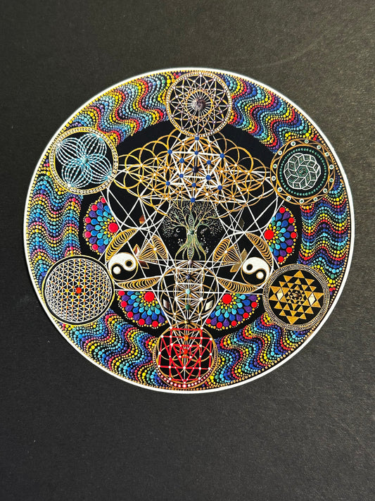 4" Green Metatronic Tree of Life Sticker
