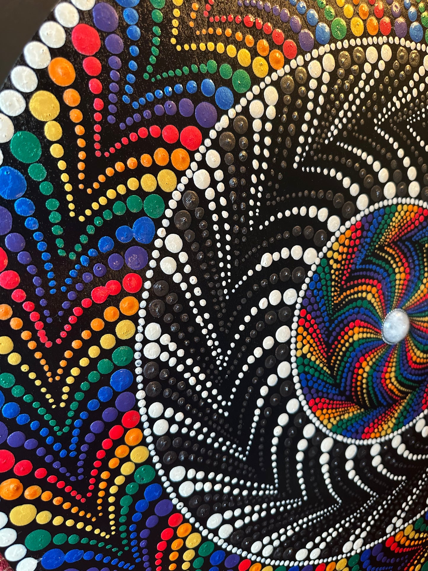 Rainbow, black and white Mandala